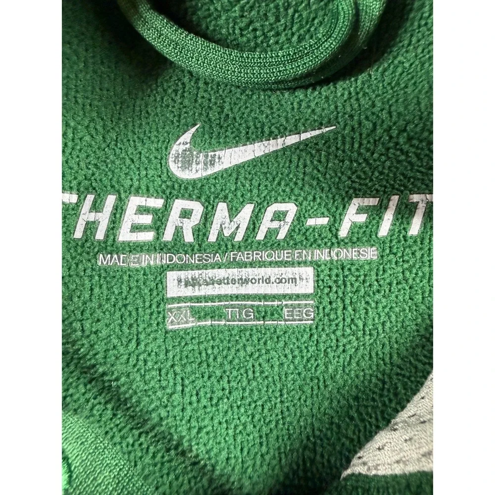 Title: Nike Therma-Fit Hoodie Mens XXL Green Gray Pullover Swoosh Athletic